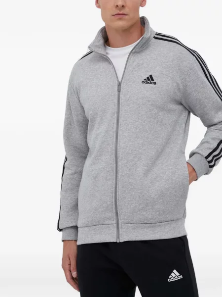 Lung hanorac Adidas din canvas alb