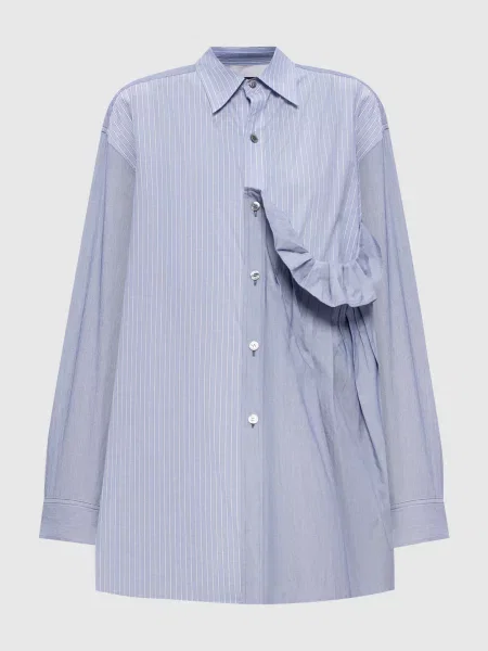 Сорочка в смужку з рюшами Y`s Yamamoto блакитна