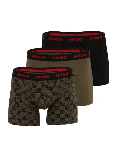 HUGO Boxeri kaki / roșu negru