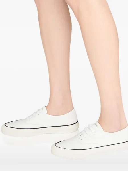 Sneakerși Aquazzura cu șireturi din piele alb