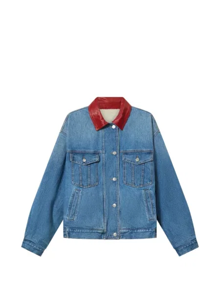 Reversibil geacă de blugi Marant din piele de oaie albastru