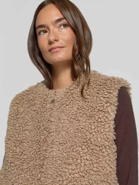 Kamizelka o kroju relaxed fit z fakturą typu teddy model Wikara' Opus