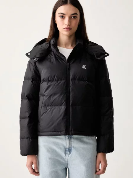 Calvin Klein Jeans geacă cu puf pentru femei negru