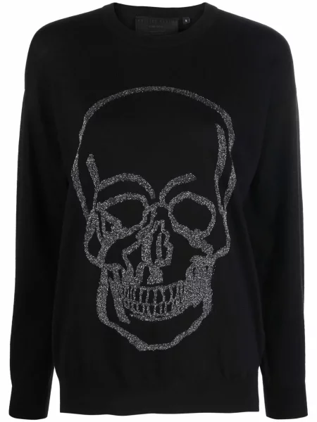 Pulover Philipp Plein cu imagine negru