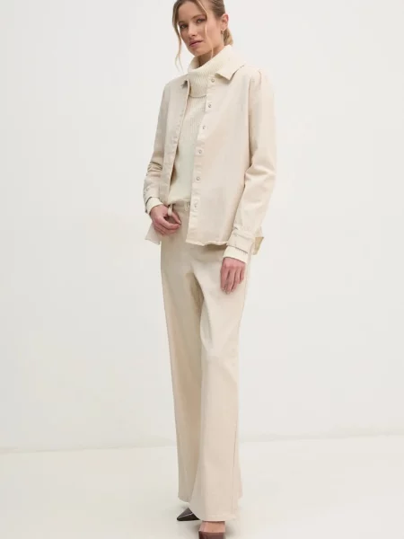 Классическая ошейниковый рубашка Dkny бежевая