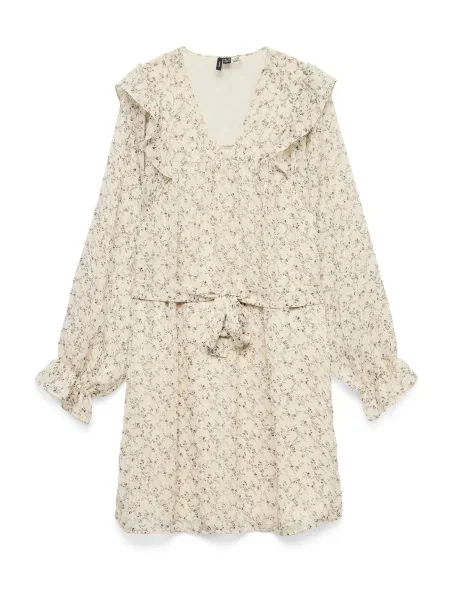 VERO MODA Rochie VMPETRA crem / kitt / maro închis / gri alb