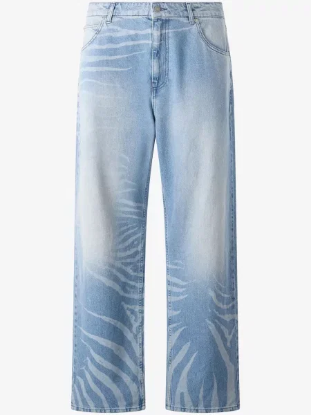 Džíny Roberto Cavalli se zebřím vzorem modré