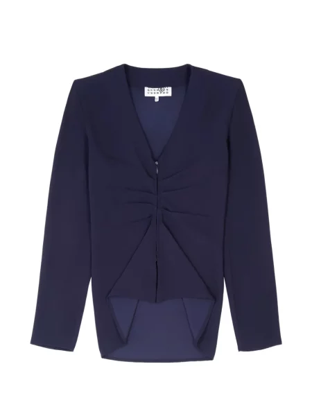 Top Mm6 Maison Margiela cu decolteu în V albastru