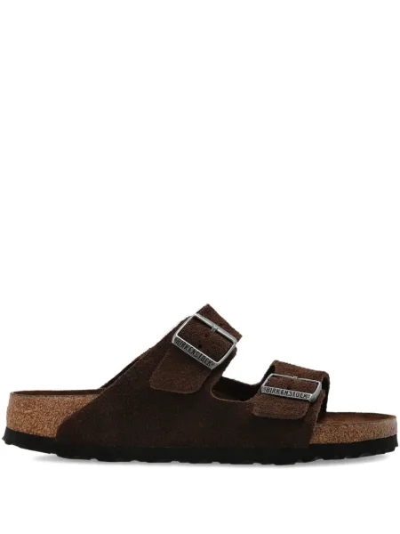 Sandale Birkenstock din piele de căprioară cu cataramă maro