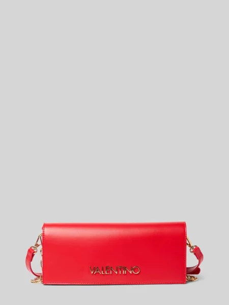 Lniana torebka Valentino Bags czerwona