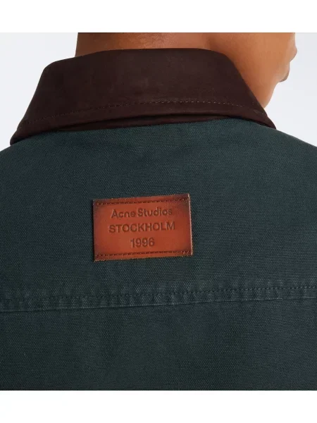 Geacă Acne Studios din piele de căprioară verde