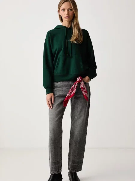 Mikina s kapucňou Levi's s kapucňou zelená