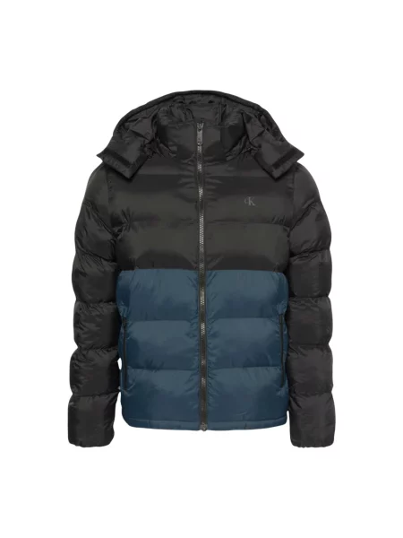 Kurtka jeansowa Calvin Klein Jeans z kapturem czarna