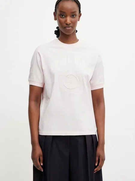 Anine Bing JAYLIN TEE COLLEGIATE tricou de damă din pudră roz