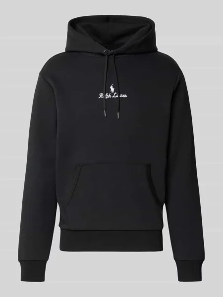 Bluza z kapturem wyhaftowanym logo i kieszenią kangurką Polo Ralph Lauren czarna
