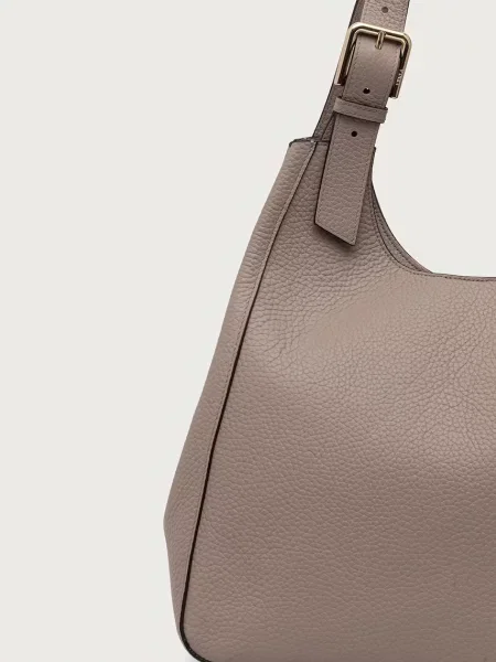 Bőr shopper táska Furla bézs