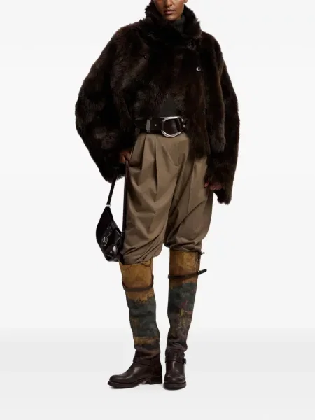 Avikailio grįžtamas striukė Ralph Lauren Collection ruda