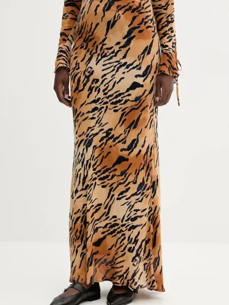 Never Fully Dressed fustă maxi evazati maro