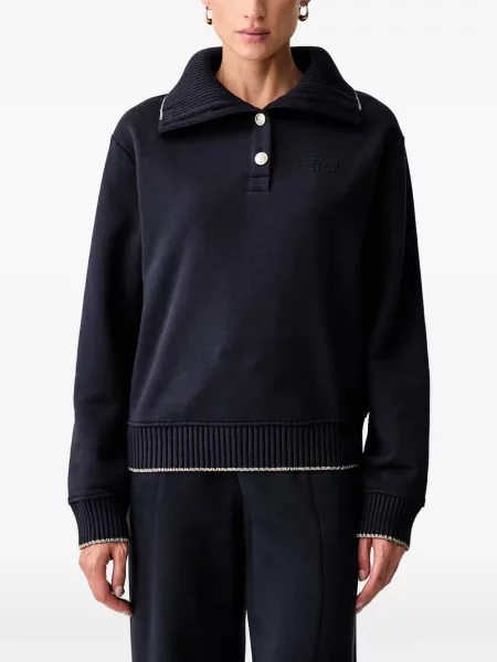Gulerat pulover Guess cu broderie albastru