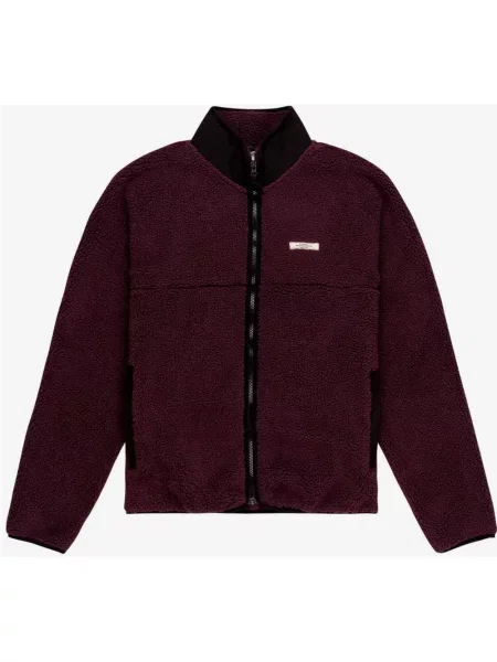 Polar Element Classic Sherpa Full Zip ciemnoczerwony M czarny