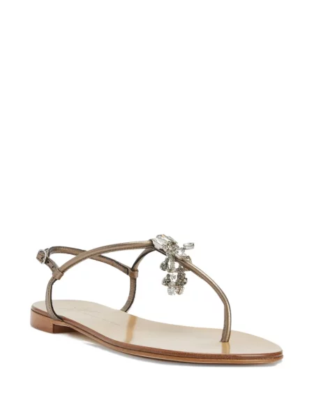 Sandale Giuseppe Zanotti fără toc de cristal auriu