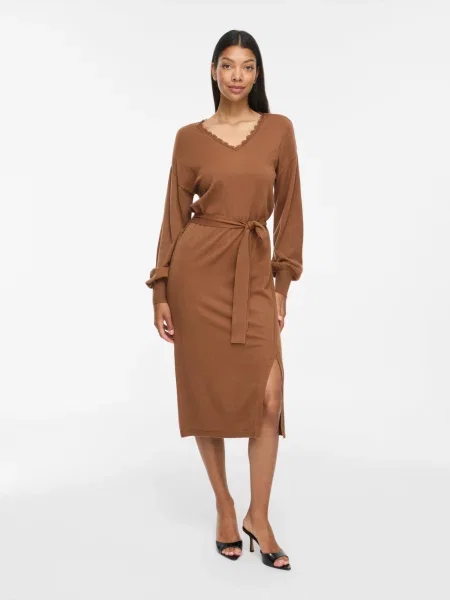VILA Rochie tricotat VIRicky caramel maro