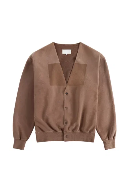 Cardigan Maison Margiela din fleece cu decolteu în V maro