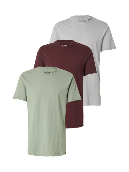 Only & Sons Tricou ONSBENNE deschis / verde deschis / roşu închis gri