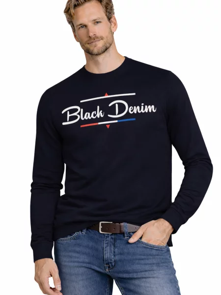 Пуловер Jumper с качулка синьо