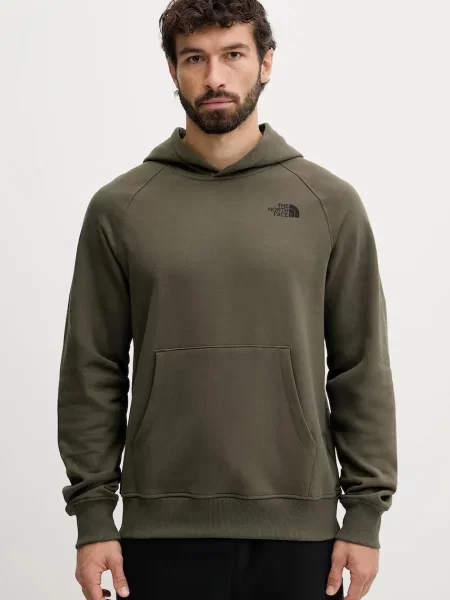 Суичър с качулка The North Face с принт с качулка зелено