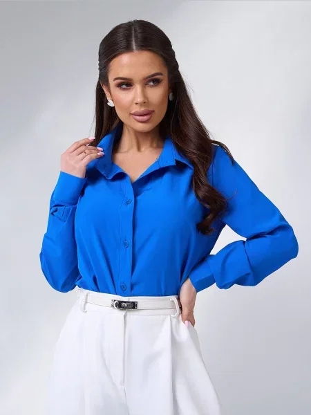 Сорочка ISSA Plus комбінований верх синій