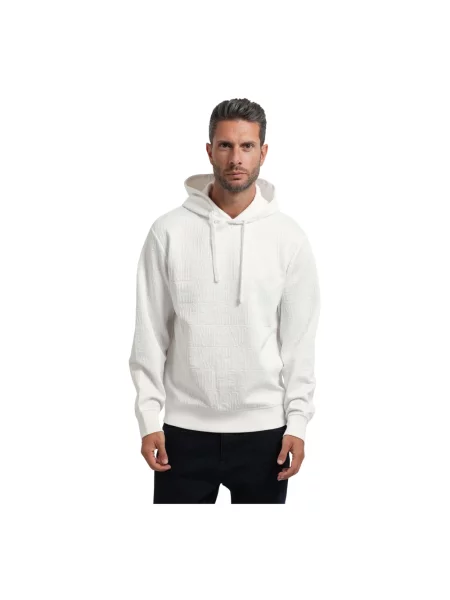 Bluza z kapturem Armani Exchange z logo biała