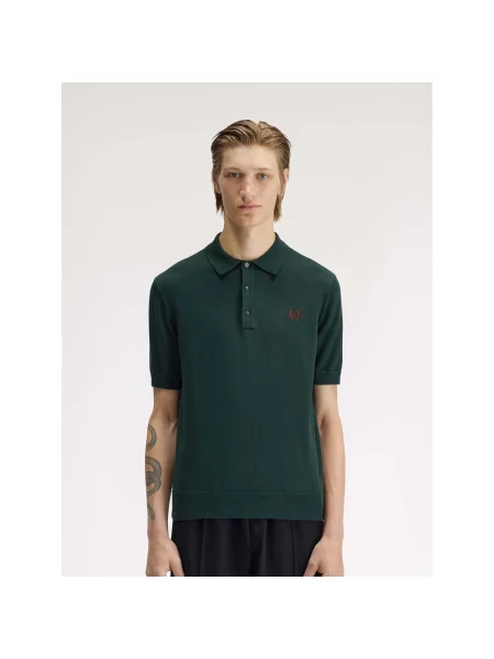 Cămașă Fred Perry tricotate verde