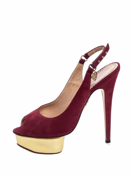 Σανδάλια Charlotte Olympia με ανοιχτό τακούνι κόκκινο