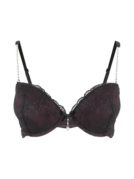 LASCANA Sutien mov zmeură negru