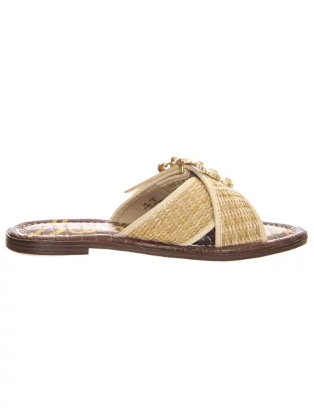 Klapki Sam Edelman skórzane beżowe