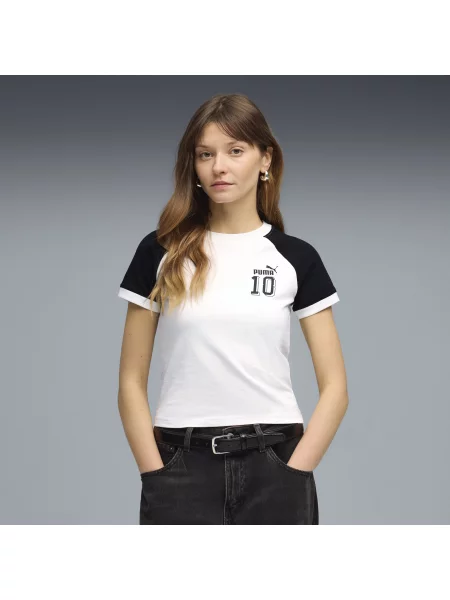 Koszulka FUTURE.PUMA.ARCHIVE z lamówką o wąskim kroju Odzież S biały
