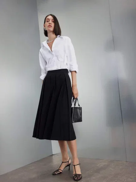 Fusta plisata Defacto cu talie înaltă plisată