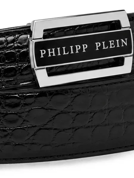 Cu centură curea Philipp Plein din piele negru