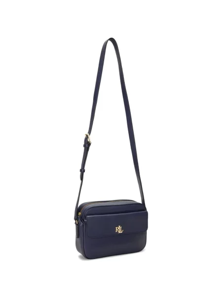 Satchel torba Lauren Ralph Lauren s autogramom plava