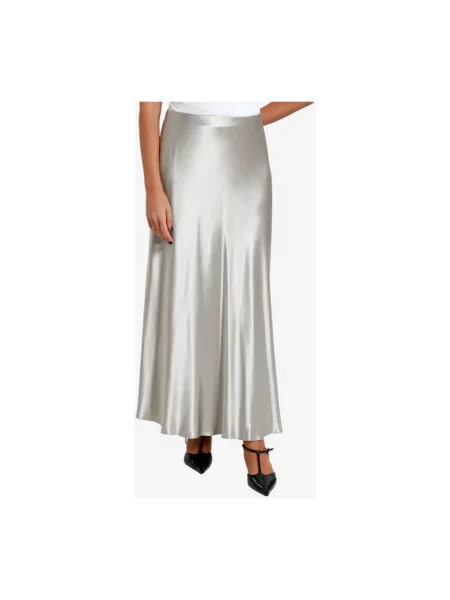 Satynowa spódnica maxi Alberta Ferretti szara