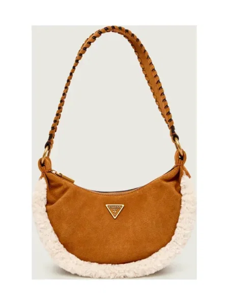 Geanta de piele Guess din piele maro