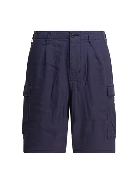 Lniane szorty cargo Nonnative niebieskie
