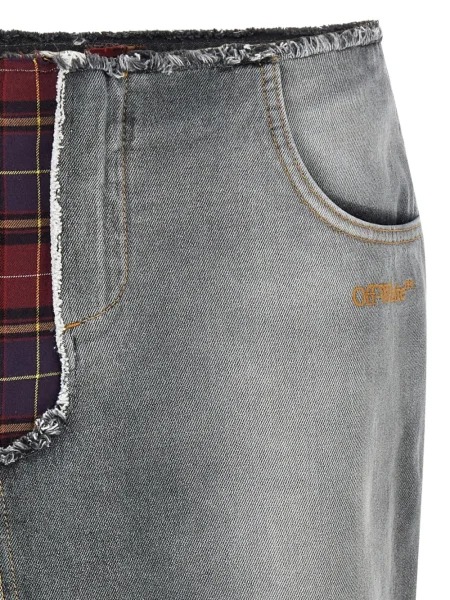 Fustă midi Off-white cu franjuri până la genunchi alb
