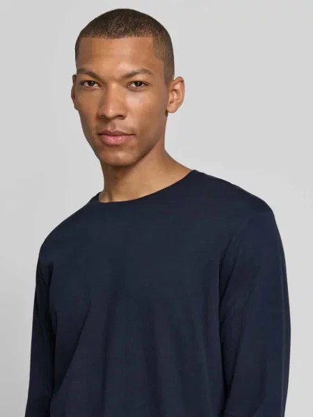 Longsleeve w kroju regular fit z czystej bawełny model Kendrick' Drykorn granatowa