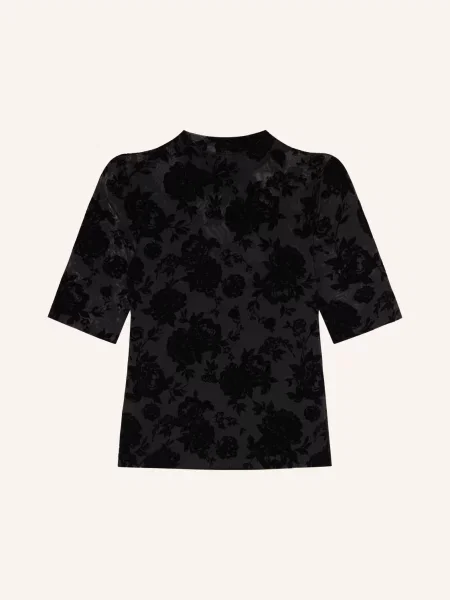 Ted Baker Tričko Aurlyne Ze Síťoviny / tmavě šedá černá