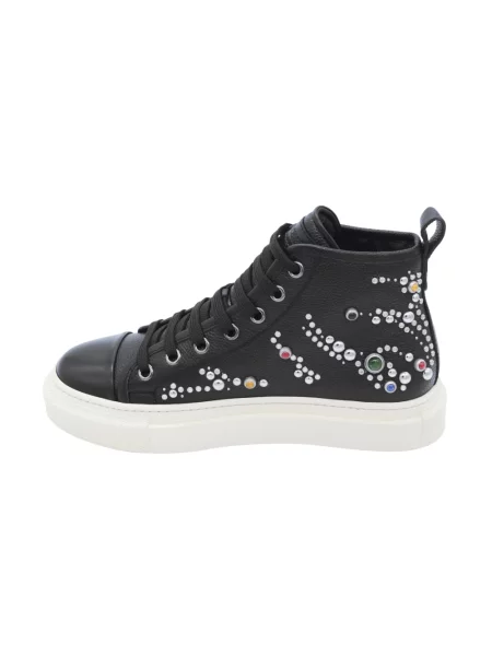 Sneakersy Roberto Cavalli skórzane z ćwiekami czarne