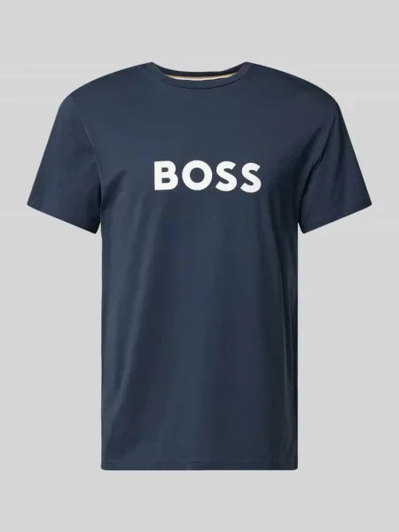 BOSS t-shirt plażowy granatowy wzorzysty niebieska