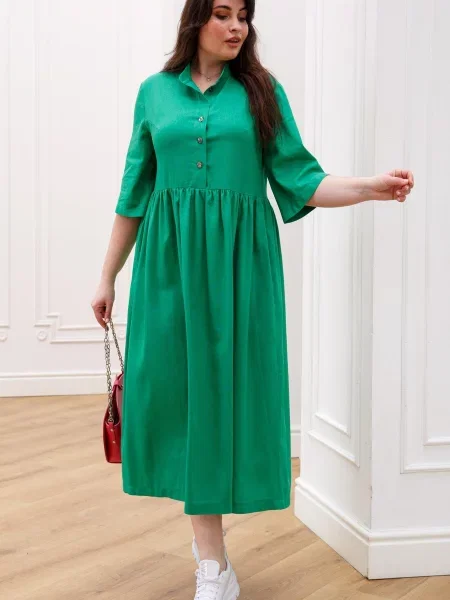Лляна Сукня міді RiMari зелений
