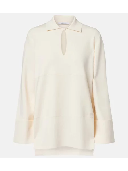 Top Max Mara din jerseu alb